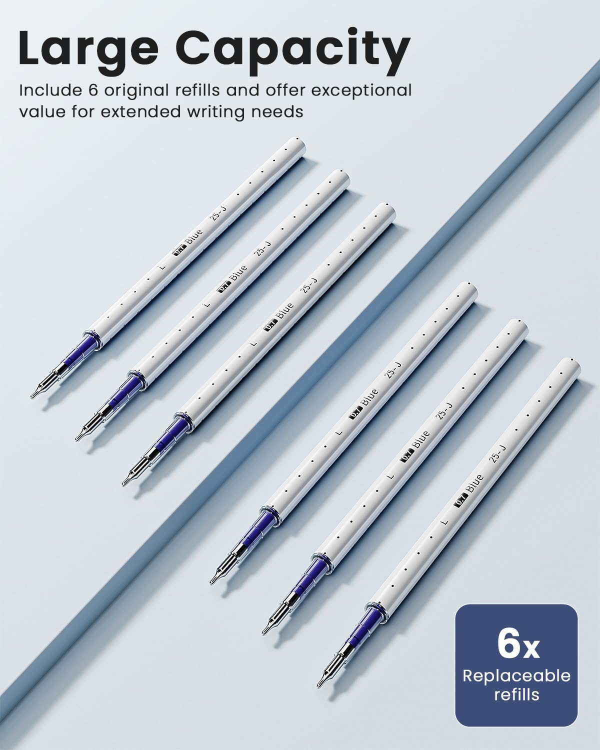 Blue Gel Pens, 12Pcs Quick Dry Blue Ink Pens with 3 Extra - photo 5