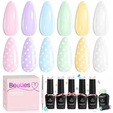 Jelly Gel Nail Polish Set, 6 Colors
