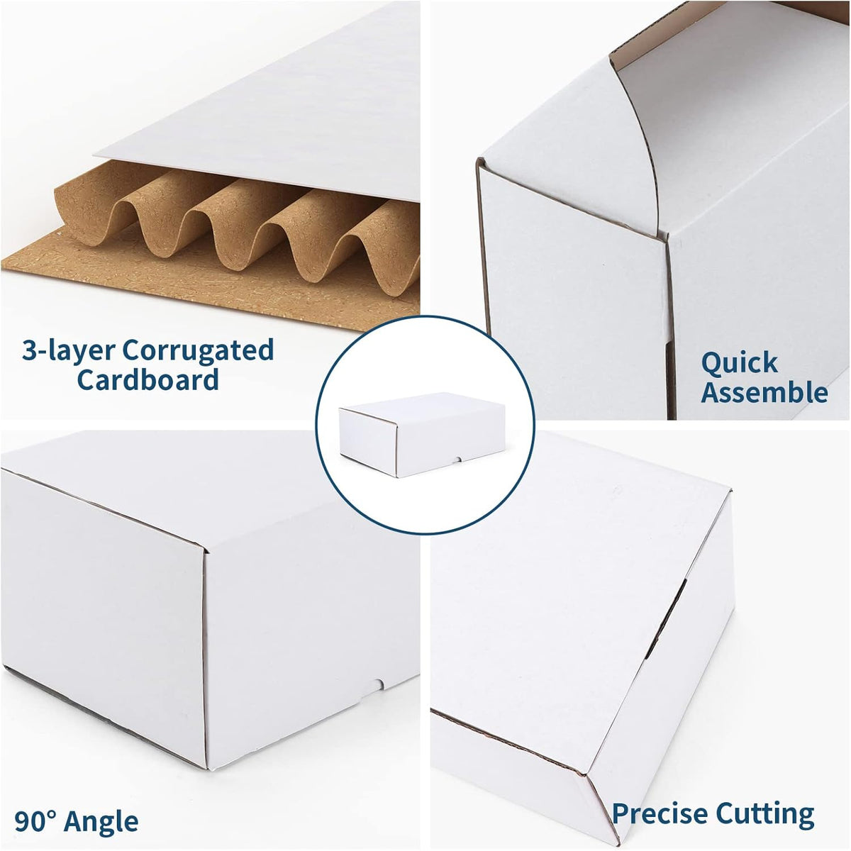 7x5x4 White Corrugated Shipping Boxes, Set of 50 - photo 3