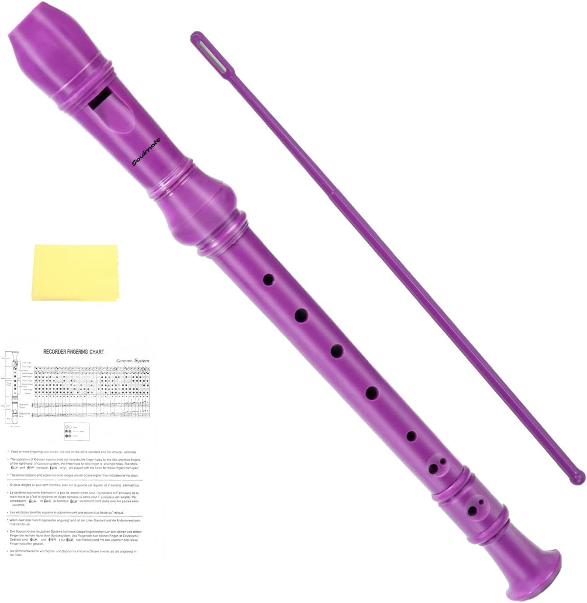 Purple C Key Soprano Recorder for Kids and Beginners