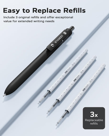 Black Gel Pens, 6Pcs Fine Point Smooth Writing Pens with 3 Extra Refills, Black Ink Pens for Journaling - photo 2