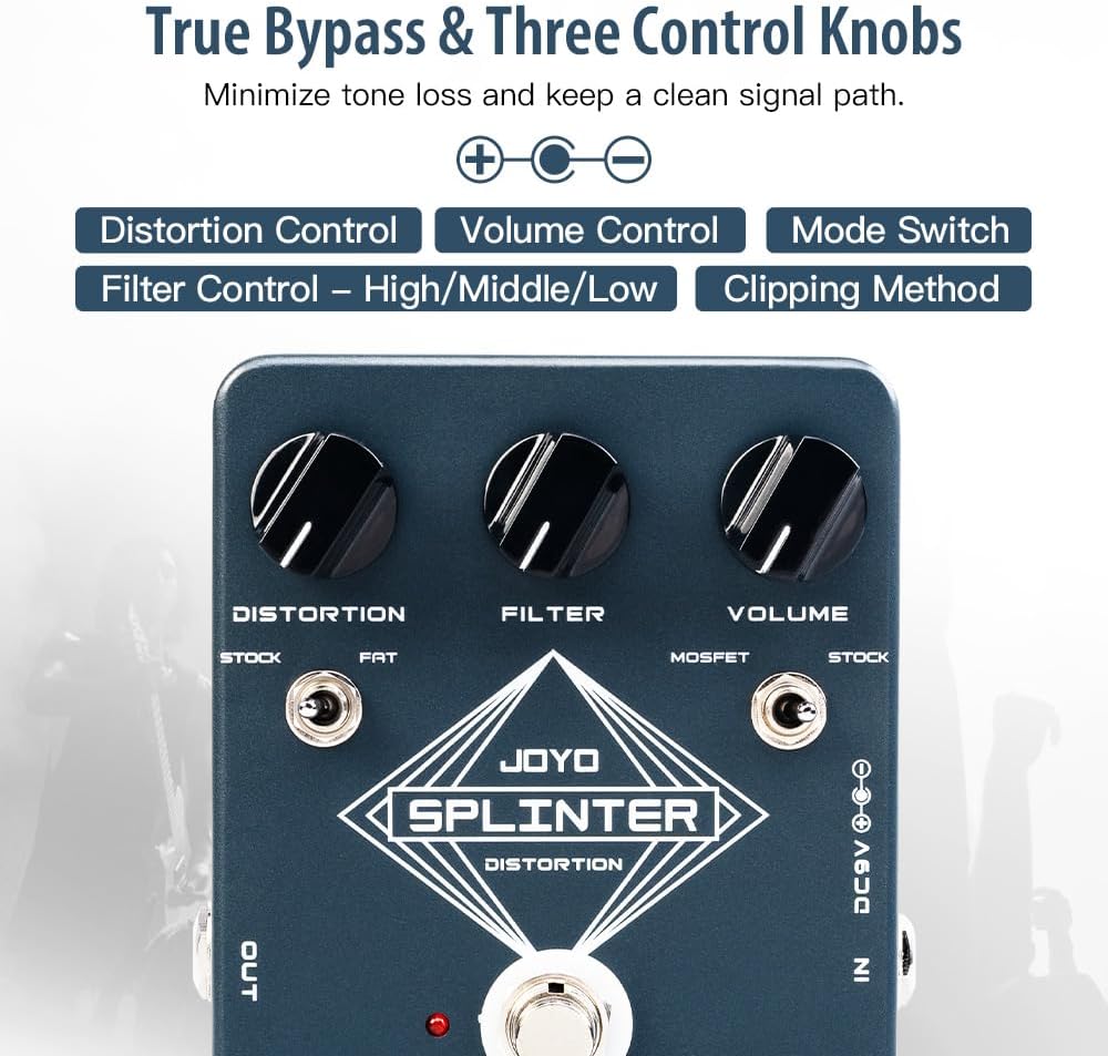 Analog Distortion Guitar Pedal with FAT/MOSFET Toggle - photo 2