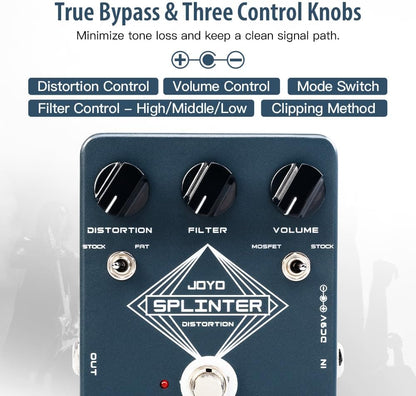 Analog Distortion Guitar Pedal with FAT/MOSFET Toggle - photo 2