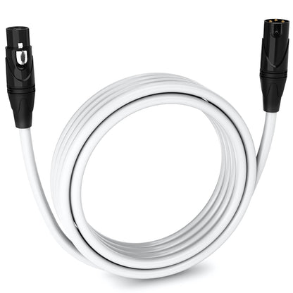 15 ft White Balanced XLR Microphone Cable