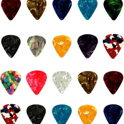 20 Pack Guitar Picks 4 Different Thickness Colorful Celluloid Guitar Picks Plectrums for Acoustic Guitar, Electric Guitar, Bass, Ukulele 0.46mm/0.71mm/0.81mm/0.96mm