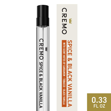Cremo Spray Cologne, Spice & Black Vanilla, 0.33 Fl oz