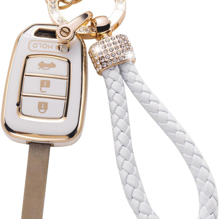 Gematay for Honda Key Fob Cover Compatible with Honda Accord Civic CR-V Smart Key Protector