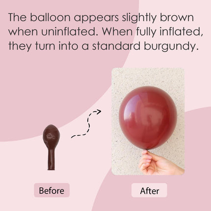 122pcs Burgundy Maroon Latex Balloons in 18 12 10 5 inches