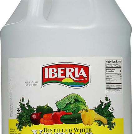 Iberia All Natural Distilled White Vinegar, 1 Gallon - 5% Acidity