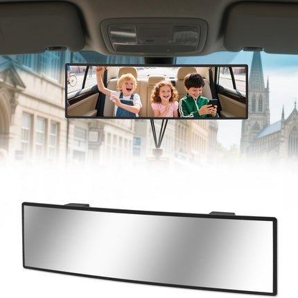 Rear View Mirror, Chrome Anti-glare Panoramic Rear Mirrors Universal 10 Inch Convex Car Interior Clip on Extra Big Wide Angle Rearview Mirror Extender to Reduce Blind Spot for Car SUV