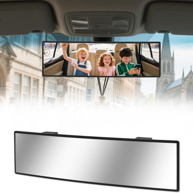 Rear View Mirror, Chrome Anti-glare Panoramic Rear Mirrors Universal 10 Inch Convex Car Interior Clip on Extra Big Wide