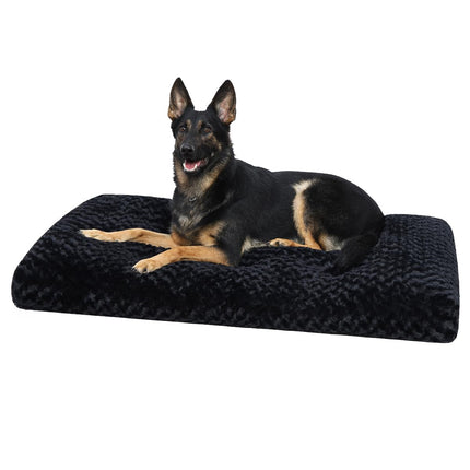 Washable Dog Bed Medium Size Dog Crate Bed Plush Pet Mat 35"x23" Gray