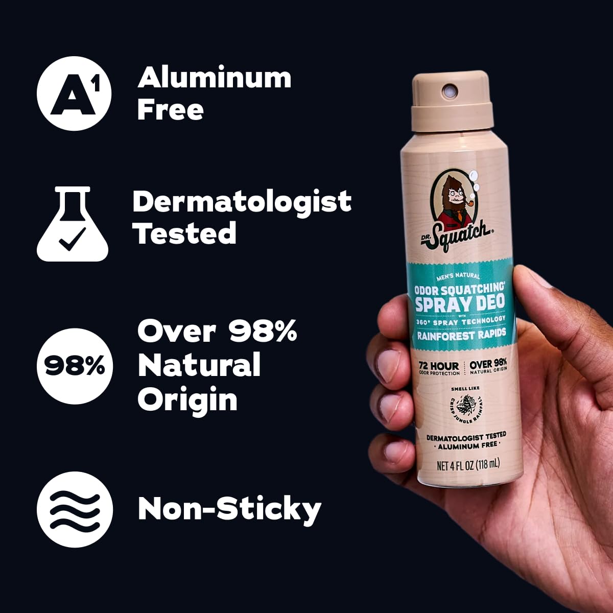 Natural Men’s Spray Deodorant, Aluminum-Free Quick Dry, 4 oz, 2-Pack - photo 4