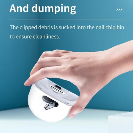 Electric Nail Clipper for Seniors, Automatic Nail Trimmer for Elderly Thick Nails, Safe Fingernail Cutter with Nail File & LED Light, Easy Grip USB Rechargeable Nail Clipper for Arthritis Hands