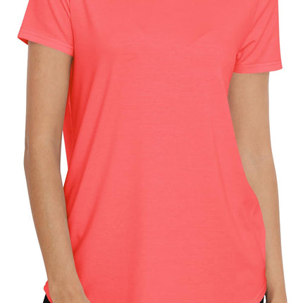 Women Crewneck Loose Fit Tunic Tops Short Sleeve Dressy Casual Summer Long Tee Shirts