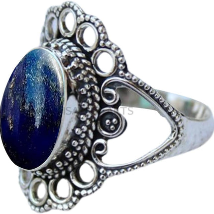 Solid 925 Sterling Silver Ring For Womens, Genuine Black Onyx Ring Gemstone Unique Handcrafted Ring