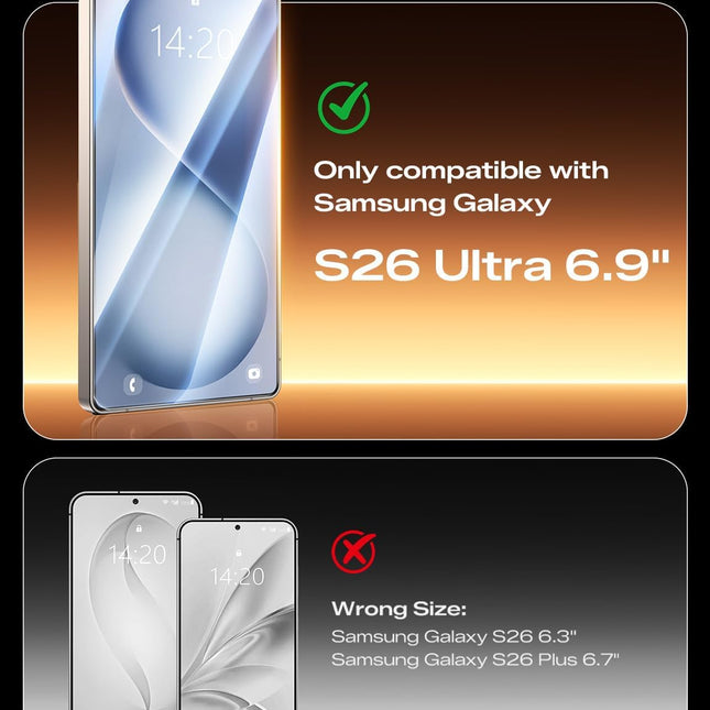 2-Pack 3rd Gen S26 Ultra 9H Glass Screen Protector