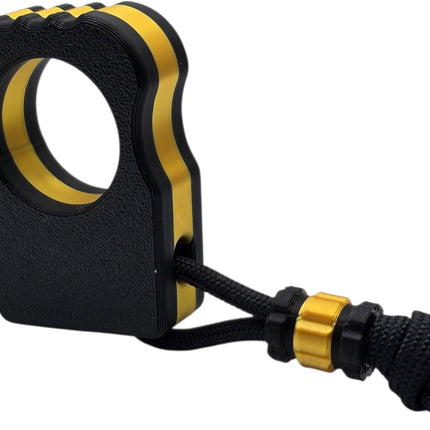 EDC Knuckle Tactical Keychain | Black with Metalic Silk Accent 3D Printed with Paracord Lanyard and Matching Bead