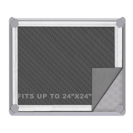 Pee Pads Tray Silicone Dog Bedpan Tray, High Edge Puppy Pad Holder Tray for Easy to Clean and Spill Free Dog Bedpan Training Pad Tray with Fixing Buckle (24 INCH x 24 INCH， with Clip)