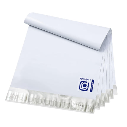 100 pcs 10x13 Inches White x Silver Poly Mailers Shipping Envelopes, Strong Adhesive Sealing, Waterproof, and Tear-resistant Postal Mailing Bags for Clothing, Books, and Accessories