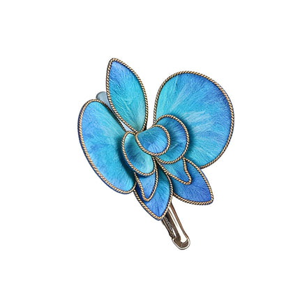 Blue Orchid Hair Clip For Women, Handmade Silk Flower Hair Clip, Hanfu Hair Accessory, Chinese Style Headdress Flowers, Gift For Her