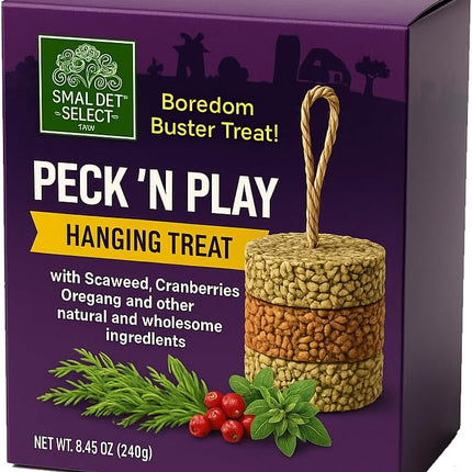 Small Pet Select - Peck 'N Play Hanging Treat, All-Natural Nutritious Enrichment Treats for Chickens