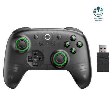 AKNES 8BitDo Ultimate 2C Wireless 2.4G Controller for Windows PC and Android, Gamepad with Hall Effect Joysticks and Hall Triggers, 1000Hz Polling Rate, Remappable L4/R4 Bumpers - Transparent Black