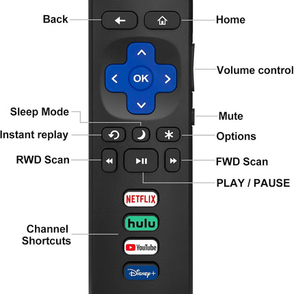 Roku TV Replacement Remote Control 2-Pack | SourcetoHome