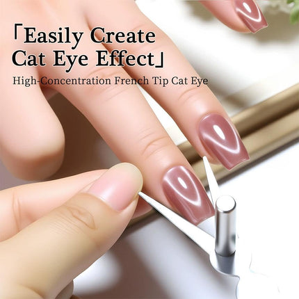 New Ring-Shaped Cat Eye Magnet for Nails,Strong Nail Magnet Tool,Y & Rin-gMagnet(Wide Beam,Heart,French),Portable Hollow Circular Cat Eye for Home DIY, Beginners & Nail Artists (Ring + French magnet)