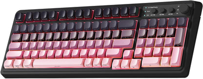 Keyboard, Wireless Gaming Keyboard Bluetooth Ergonomic Creamy Computer Keyboards Cute Full Size Backlit Tri-Mode