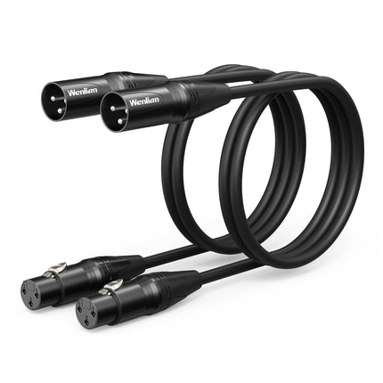 XLR Cable 4.9ft 2-Pack Male to Female Balanced Microphone Cord for Speakers