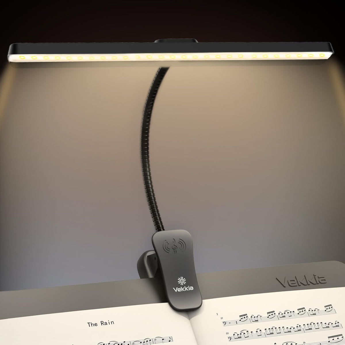 Professional 88 LED Rechargeable Music Stand Light - Foldable Clip-on Lamp, Eye-Protective, 5 Brightness & 3 Color Temp
