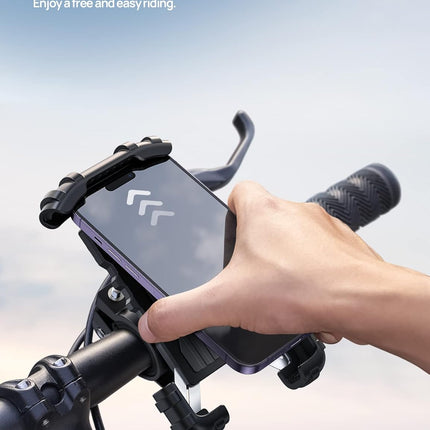 Lamicall Bike Phone Holder, Motorcycle Mount - Motorcycle Phone Holder, Handlebar Cell Phone Clamp, Scooter Phone Clip Gifts for iPhone 17 Air Pro Max, 16 15 Plus, S20, 4.7 to 6.8" Smartphones