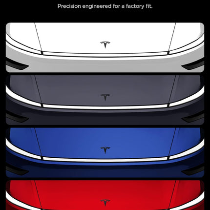 Spigen Front Emblem Badge Hood Ornament (Car Wash Safe, Ultra-Strong Adhesion Logo) Designed for 2025, 2026 Tesla Model Y Premium & Performance