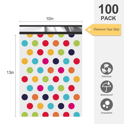 Poly Mailer 10x13 100 Pack - Self Adhesive Polka Dot Shipping Bags - photo 2