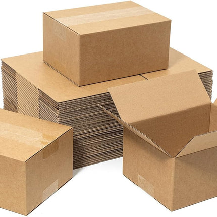 Mefleet 8x6x4" Small Shipping Boxes 50 Pack - Corrugated Cardboard Mailing Box Packaging for Small Business - Brown Mailer Packing Supplies