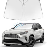 Front Windshield Sun Shade Foldable RAV4 Sunshade Protector Custom Fit 2019-2025 2026 RAV-4 SUV Crossover, TRD Off-Road, LE XLE Premium Limited XSE Hybrid Adventure Prime Accessories