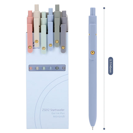 Gel Pens,6 Pcs 0.5mm Retractable Quick Dry Blue Ink Pens