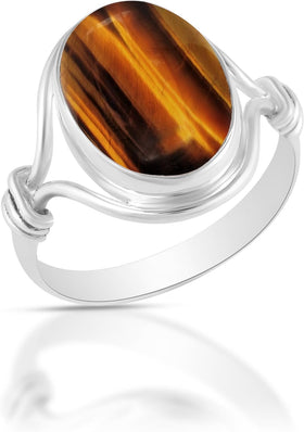 925 Sterling Silver Ring For Women & Girls Natural Gemstone Ring Sterling — Home & Lifestyle