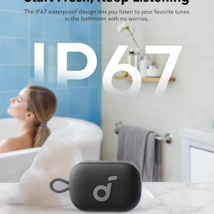 Soundcore Select 4 Go Bluetooth Shower Speaker by Anker, IP67 Waterproof/Dustproof, Ultra-Portable Speaker, Wireless, 20H Playtime, Floatable, Powerful Sound, Electronics for Outdoors/Home/Travel