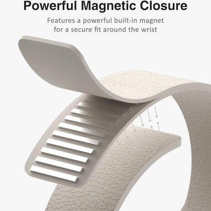 Magnetic Silicone Band Compatible with Apple Watch Band 42mm 41mm 40mm 38mm Series 11 10 9 8 7 6 5 4 3 & SE 3/2/1 Strong Magnetic Clasp, Waterproof & Adjustable (Starlight)