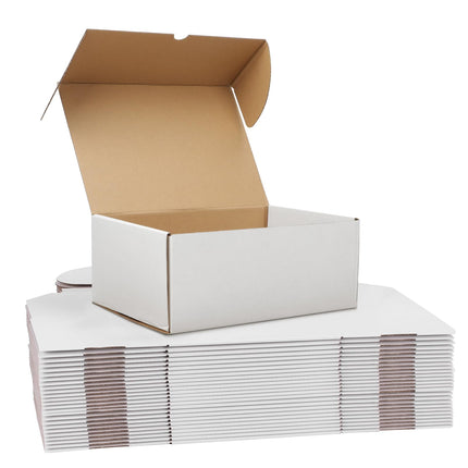 12x9x6 inches White Shipping Boxes pack of 15, Corrugated Cardboard Boxes 12 x 9 x 6 for Packaging Small Business, Moving, Mailing