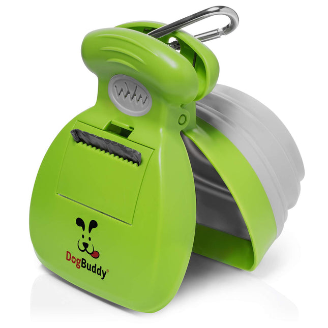 Pooper Scooper, Portable Dog Pooper Scooper, Poop Scooper for Small and Large Dogs, Pooper Scooper With Bag Attachment, Leash Clip and Dog Waste Bags Included (Medium, Kiwi)