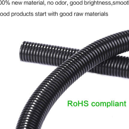 Alex Tech 10ft - 1/2 inch Split Wire Loom Tubing - Black