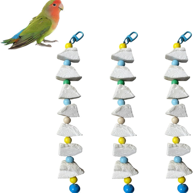 Cuttlebone for Birds, Parakeet with 3 Strings 7 Lava Stones