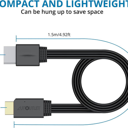 AUTOUTLET Wii to HDMI Converter 1080P 5ft/150cm for Full HD Device, Adapter with HDMI Male Cable Output Compatible with Wii, Wii U, HDTV, Monitor-Supports All Wii Display Modes