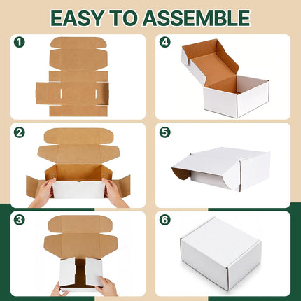 12x9x4 inch Shipping Boxes 20 Pack, White Mailer Corrugated Cardboard Boxes Commerce Packaging Boxes for Storage Book Gifts Craft