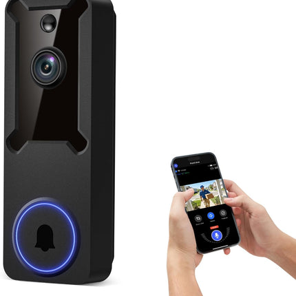 Wireless Wi-Fi Surveillance Cameras, Doorbell Camera with Two Way Audio, AI Human Detection, 2-Way Talk,Night Vision and Cloud Storage, 2.4G Wi-Fi Only