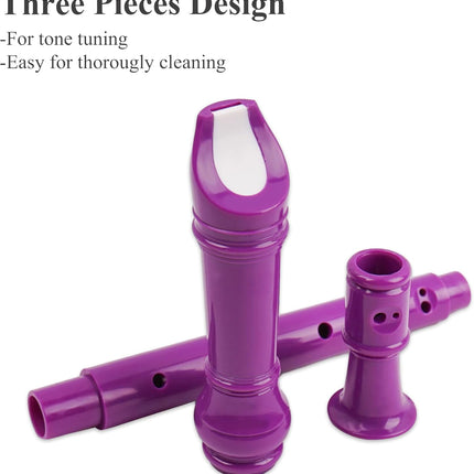 Recorder Instrument for Beginner Adults,8-Hole Soprano Descant Recorder Music Flute with with Cleaning Rod & Leather Case For Home Entertainment(2-Purple Blue Splash-ink）