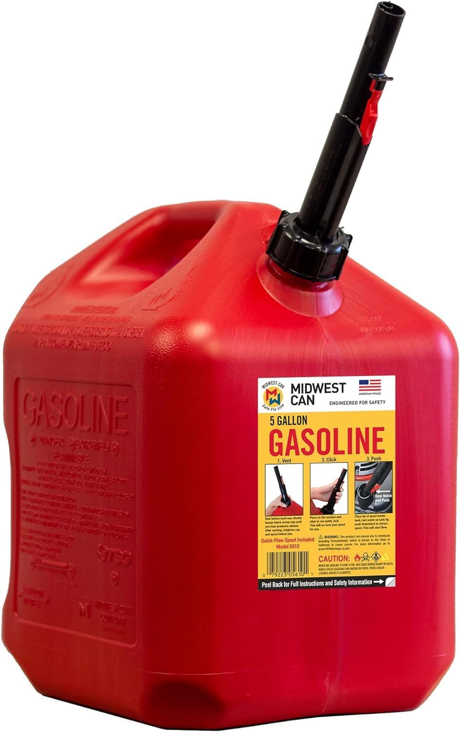 5-Gallon Auto Shut Off Gas Can - Red